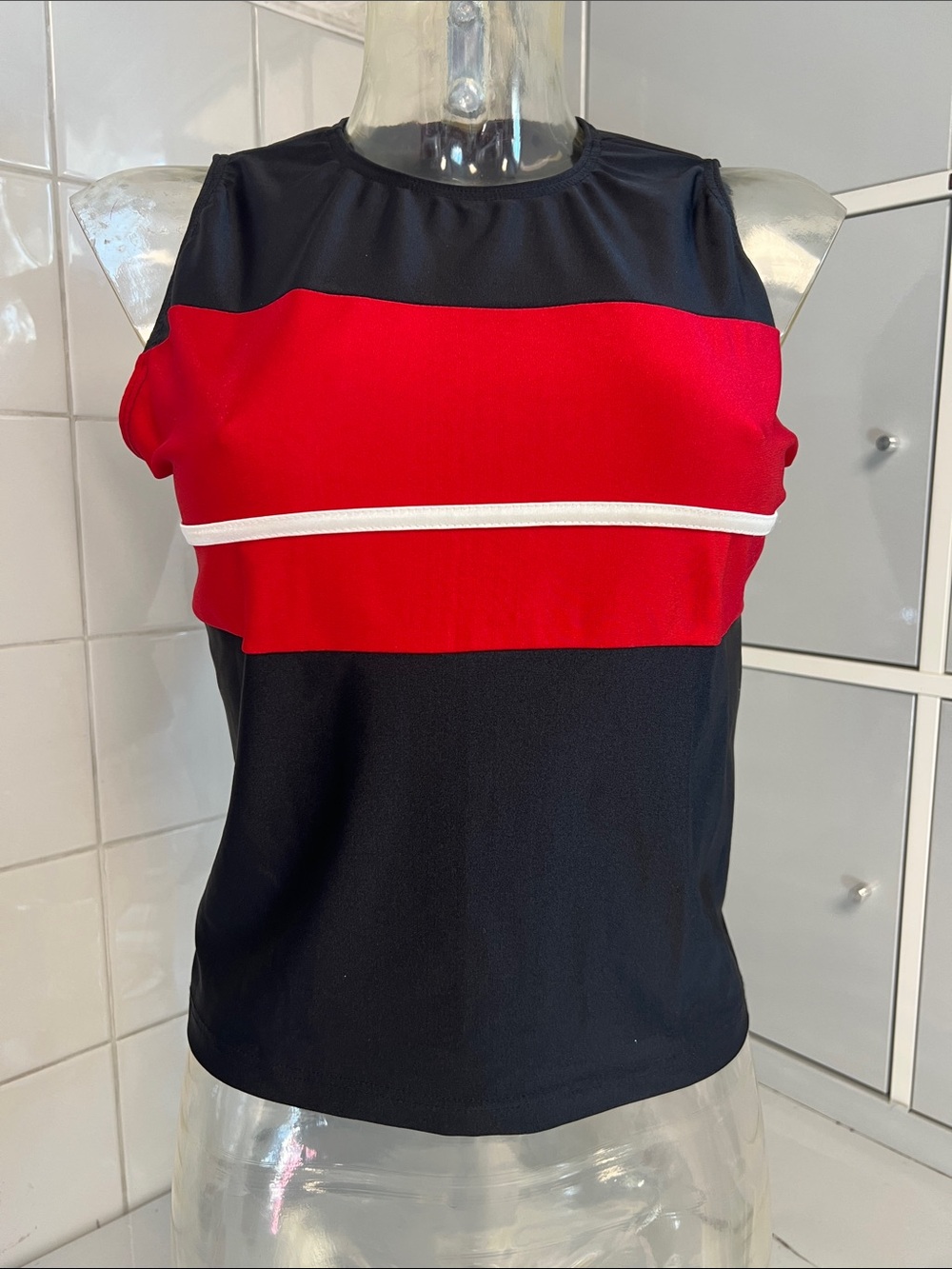 Spandex Dance Team Colorblock Shell/Tunic Top L NWOT
